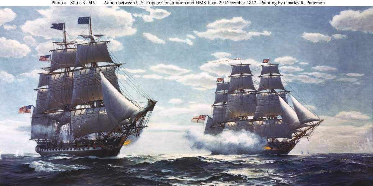 Photo #: 80-G-K-9451 Action between U.S. Frigate Constitution and HMS Java, 29 December 1812