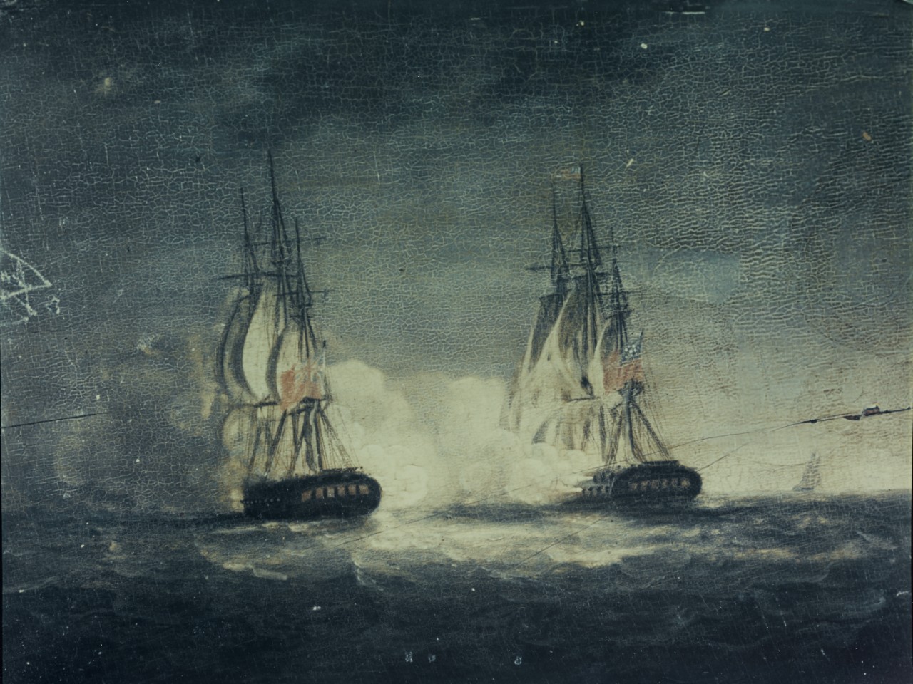 Photo #: 80-G-K-12670 Action between USS Constitution and HMS Guerriere, 19 August 1812