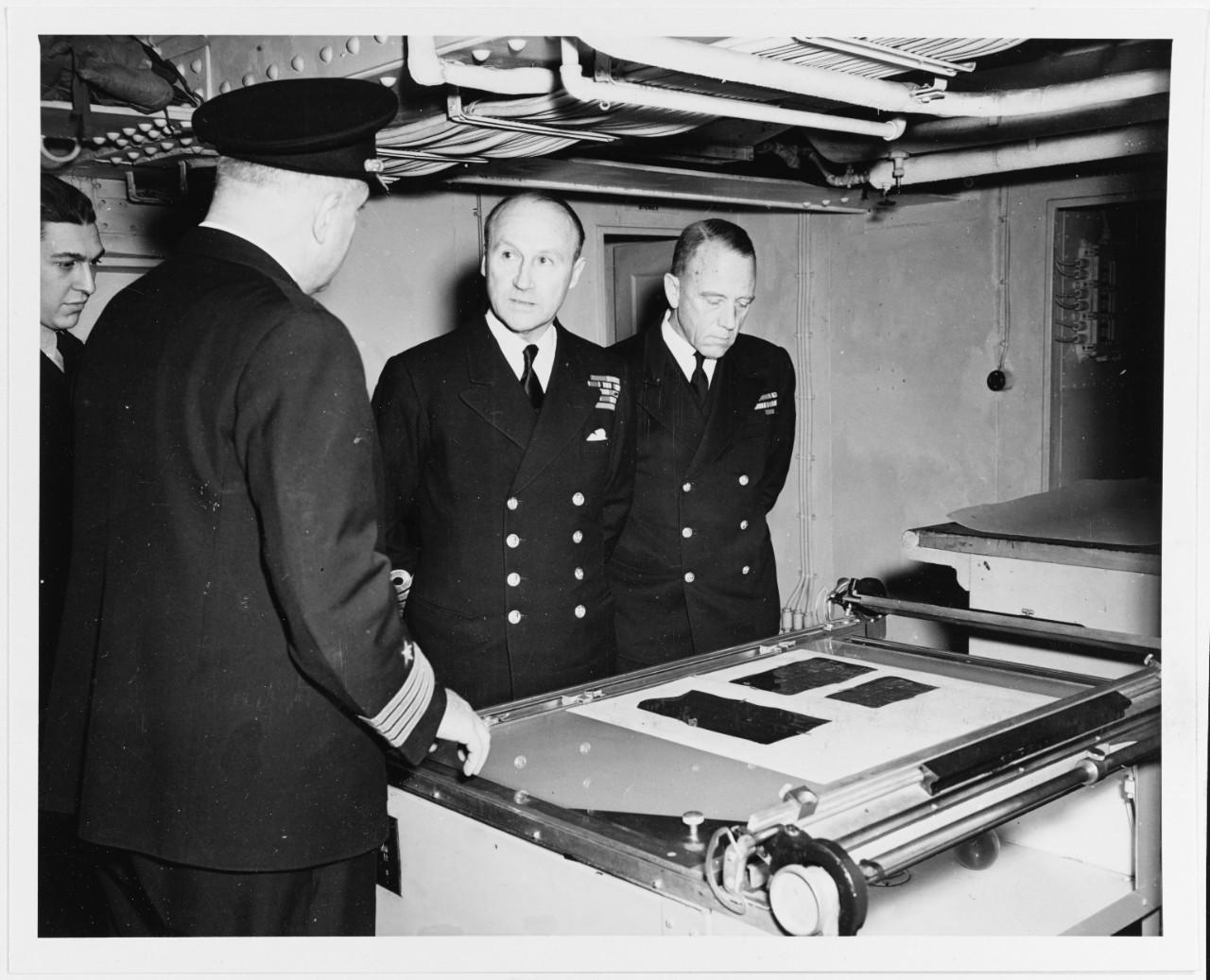 Photo #: 80-G-219976  Admiral Sir Bertram Ramsey, Royal Navy Rear Admiral Alan G. Kirk, USN