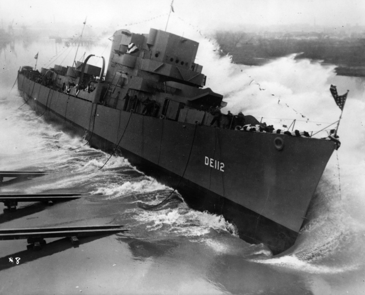 Launching of USS Carter (DE-112), at Dravo Corporation in Wilmington, Delaware