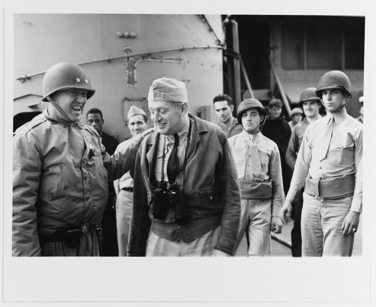 Photo #: 80-G-30116  Major General George S. Patton, Jr., U.S. Army Rear Admiral H. Kent Hewitt, USN