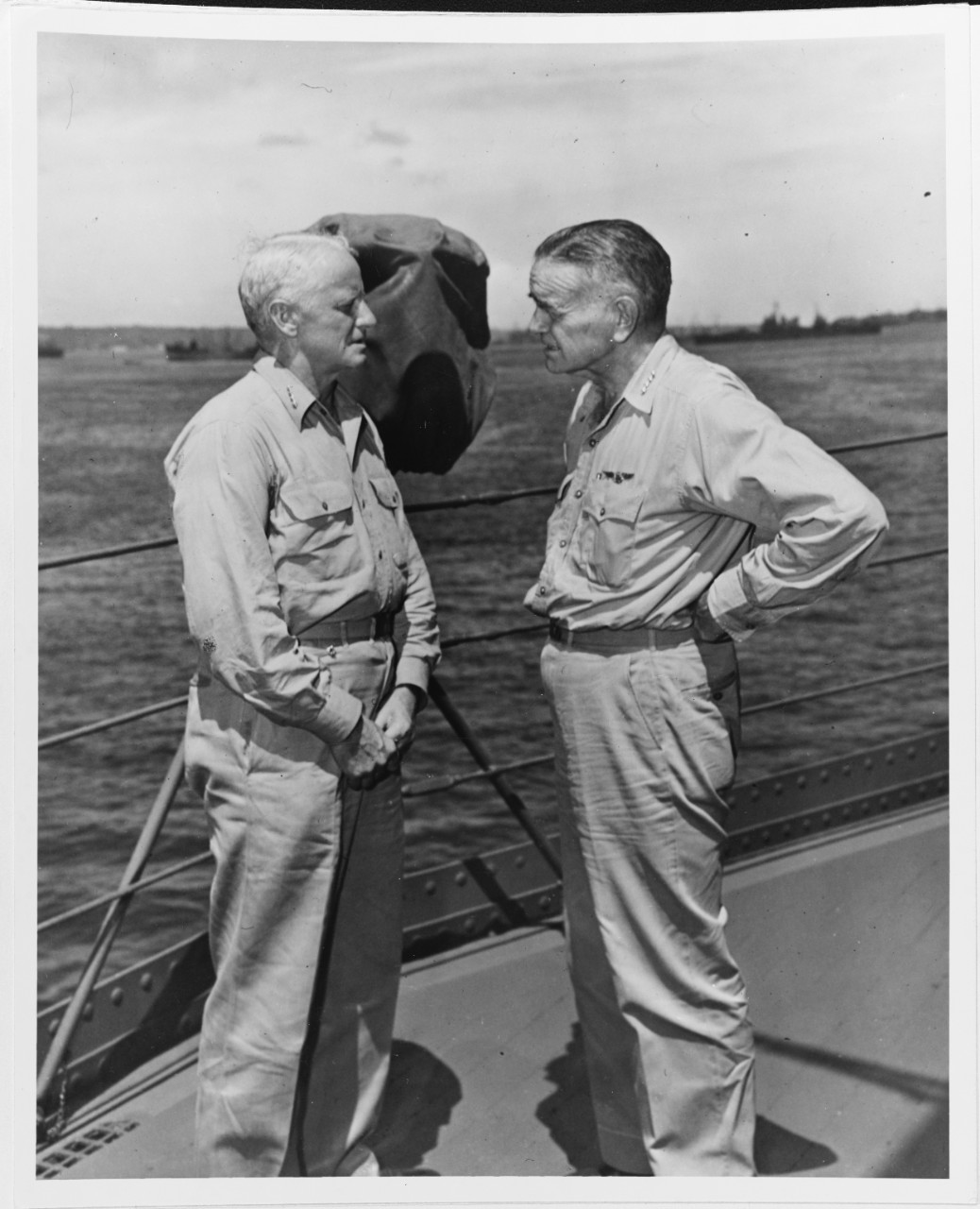 Photo #: 80-G-34822  Admiral Chester W. Nimitz, USN Admiral William F. Halsey, USN