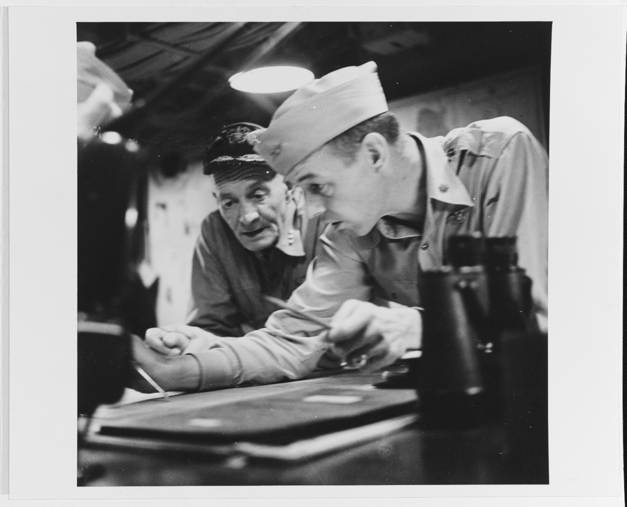 Photo #: 80-G-308561  Vice Admiral John S. McCain, Sr., Commander John S. Thach, USN,