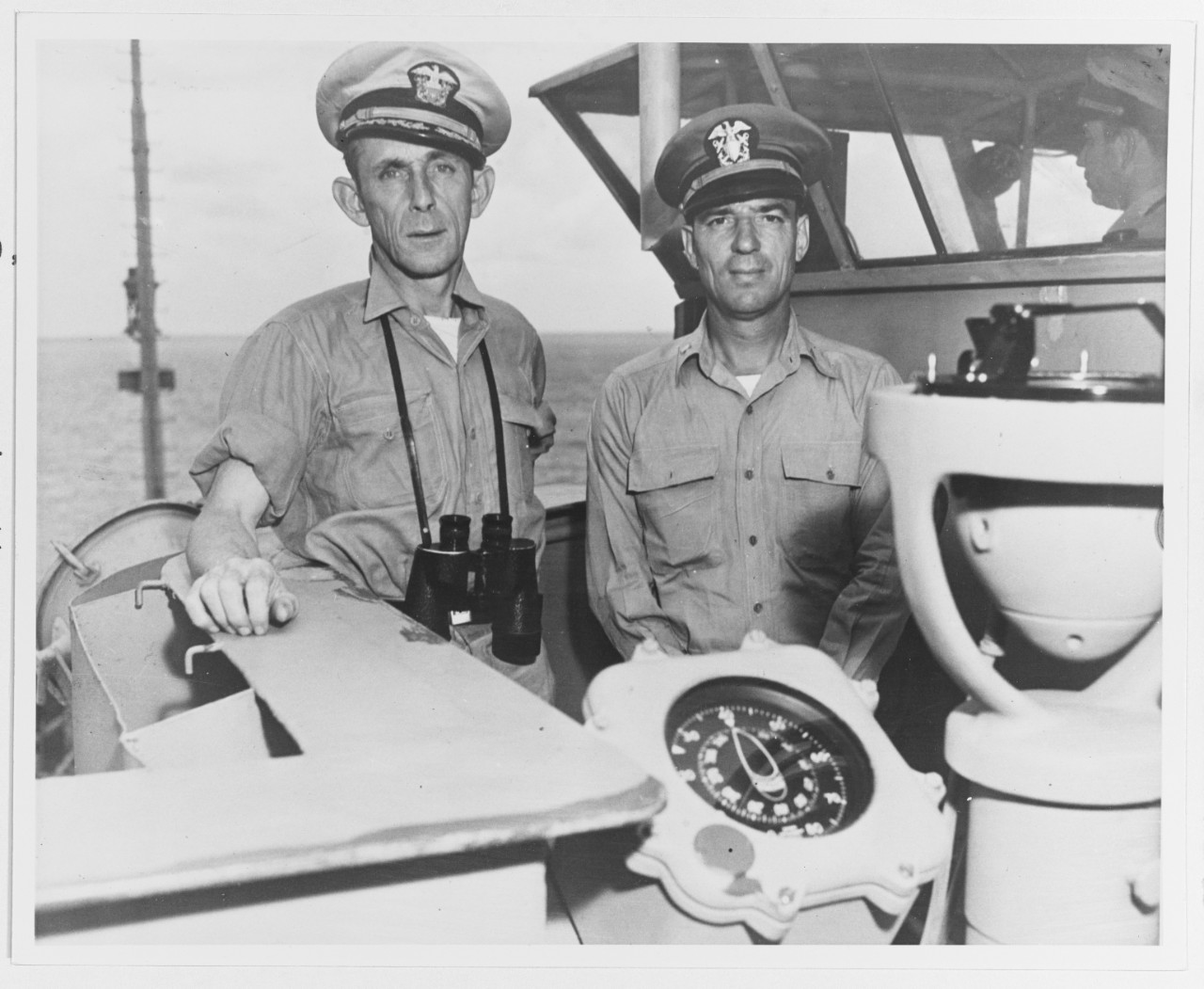 Photo #: 80-G-49177  Captain Daniel V. Gallery, Jr., USN and  Lieutenant Junior Grade Albert L. David, USN
