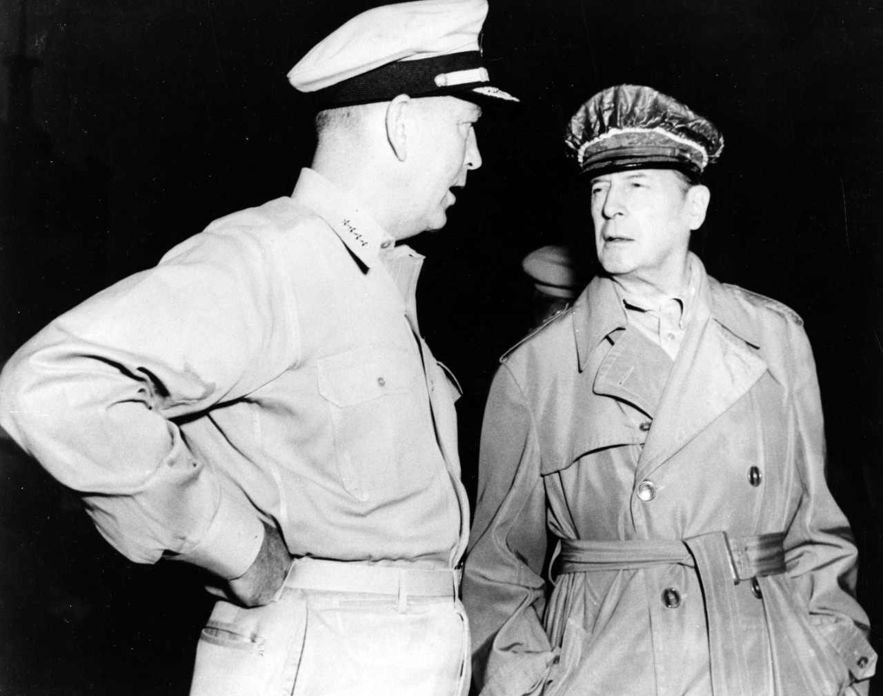 Photo #: 80-G-422487  Admiral Arthur W. Radford, USN General of the Army Douglas MacArthur