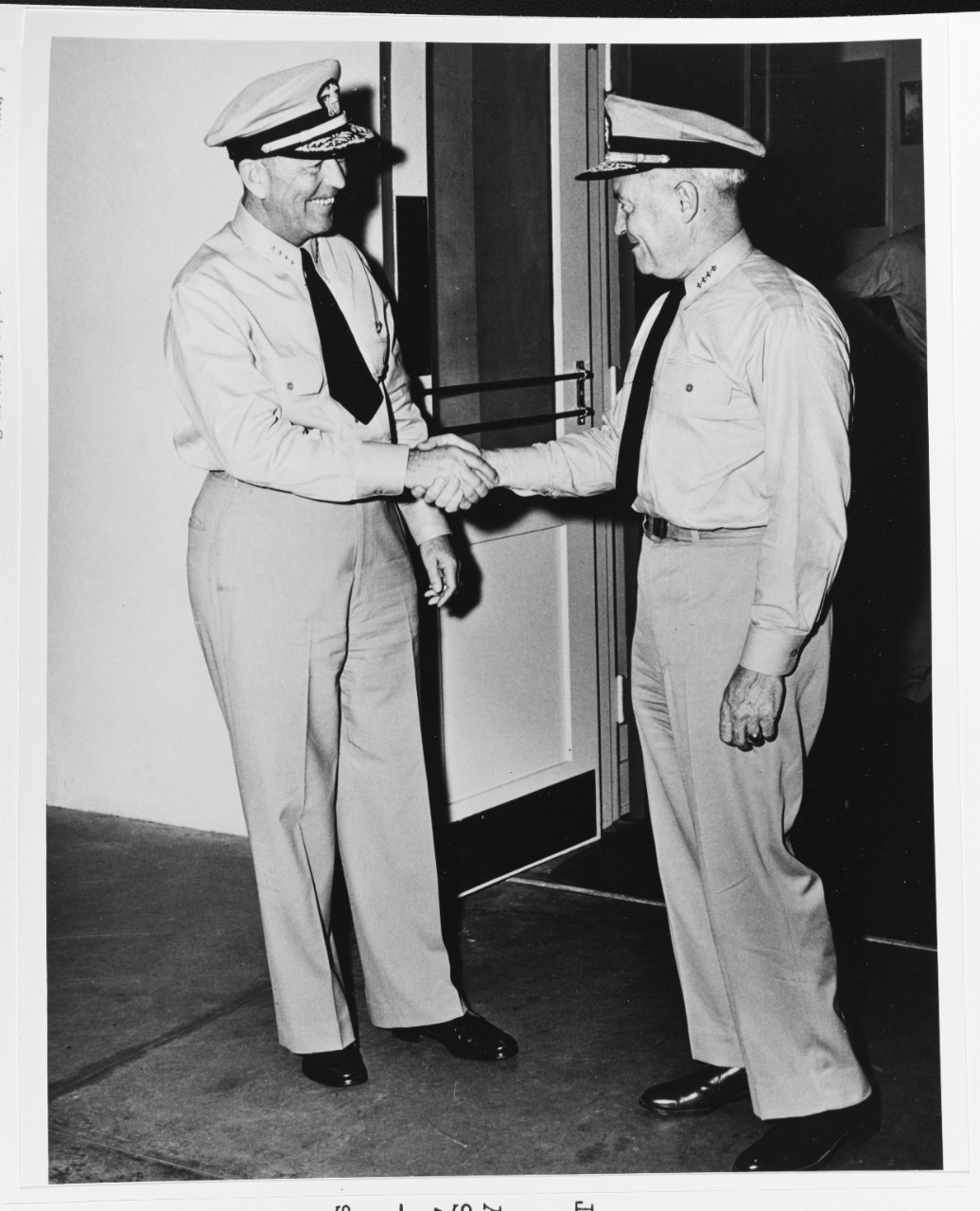 Photo #: 80-G-433034  Admiral Arthur W. Radford, USN Admiral Forrest P. Sherman, USN