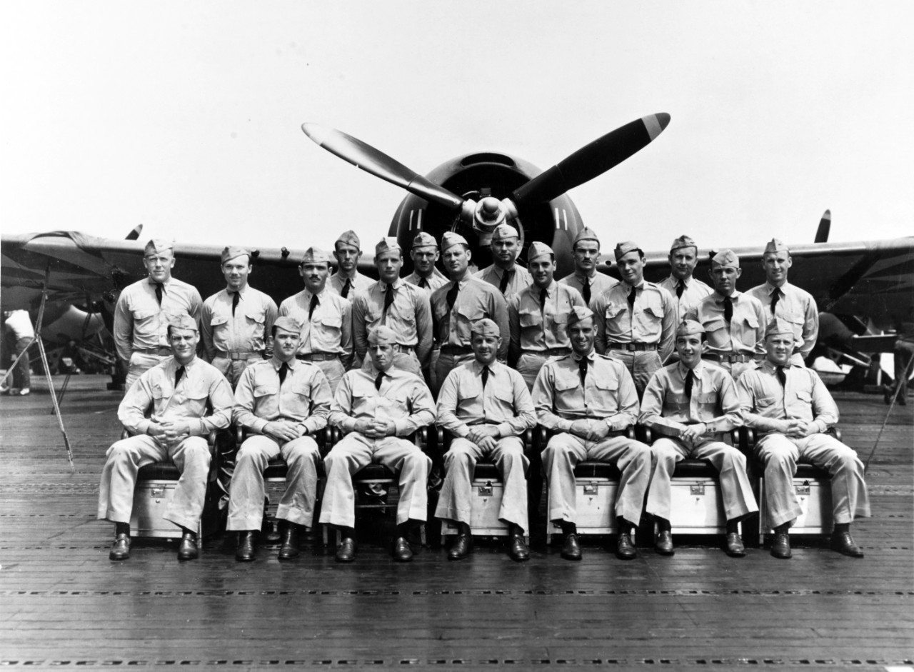 Photo #: 80-G-464482 USS Enterprise (CV-6) (Seated, front row, left to right): (Standing, second row, left to right): (Standing, back row, left to right):