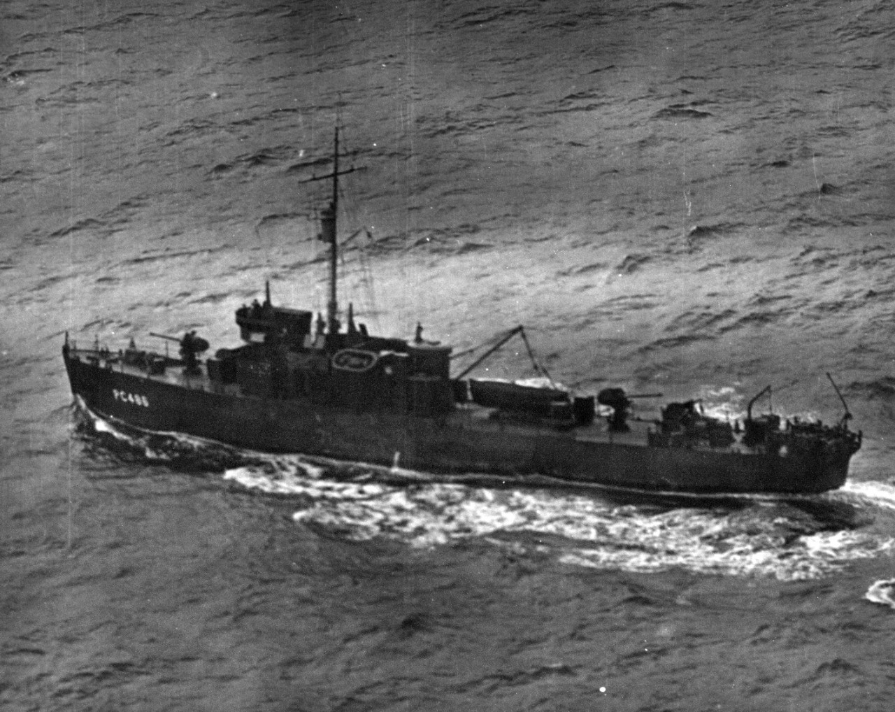 PC-486 (later USS Jasper) off the coast of Kiska Island, Alaska