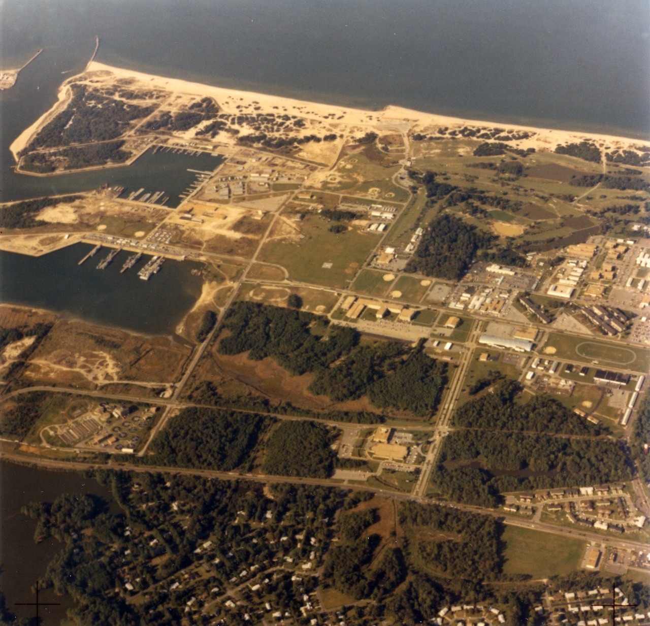 An aerial view of Naval Amphibious Base, Little Creek, VA