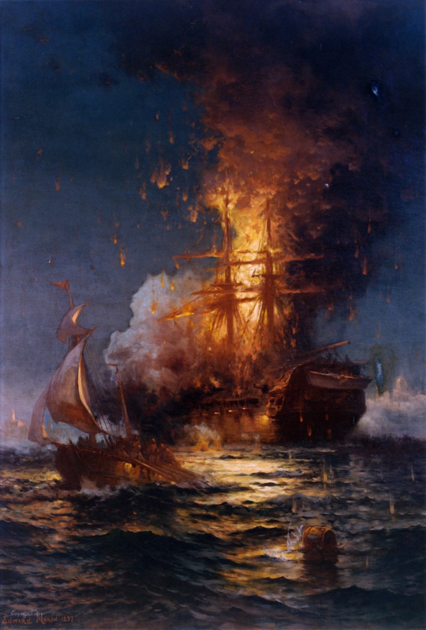 Photo #: KN-10849 &quot;Burning of the Frigate Philadelphia in the Harbor of Tripoli, February 16, 1804&quot;