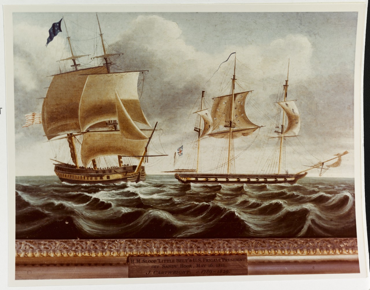 Photo #: KN-10868 Action between U.S. Frigate President and H.M. Sloop Little Belt, 16 May 1811