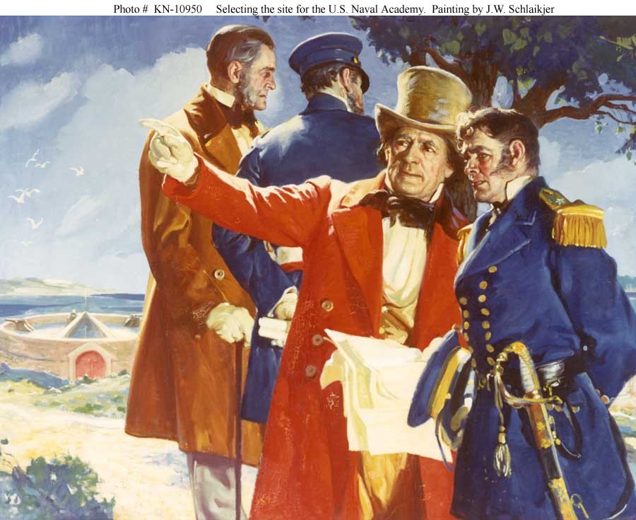 Photo #: KN-10950 Selecting the site of the U.S. Naval Academy at Annapolis, Maryland, 1845