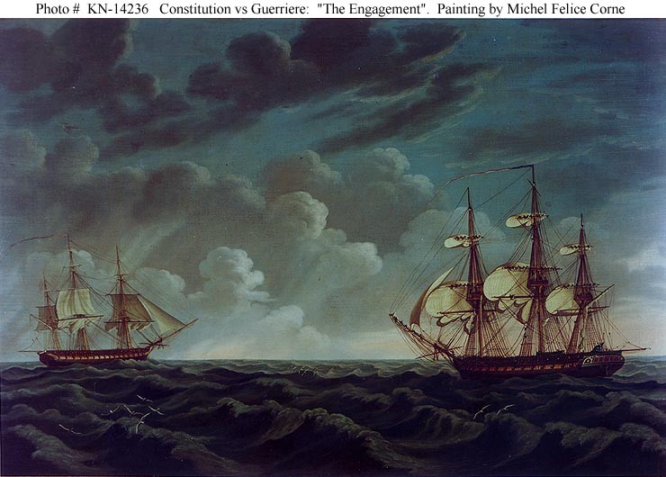 Photo #: KN-14236 Action between USS Constitution and HMS Guerriere, 19 August 1812