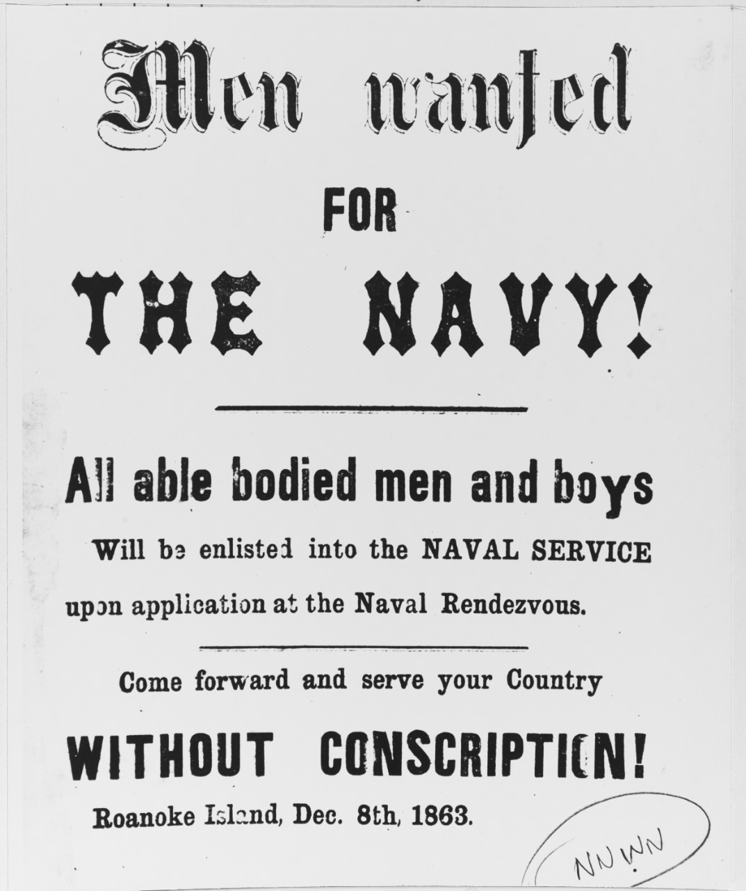 Photo #: 45-X-11  Civil War U.S. Navy Recruiting Poster