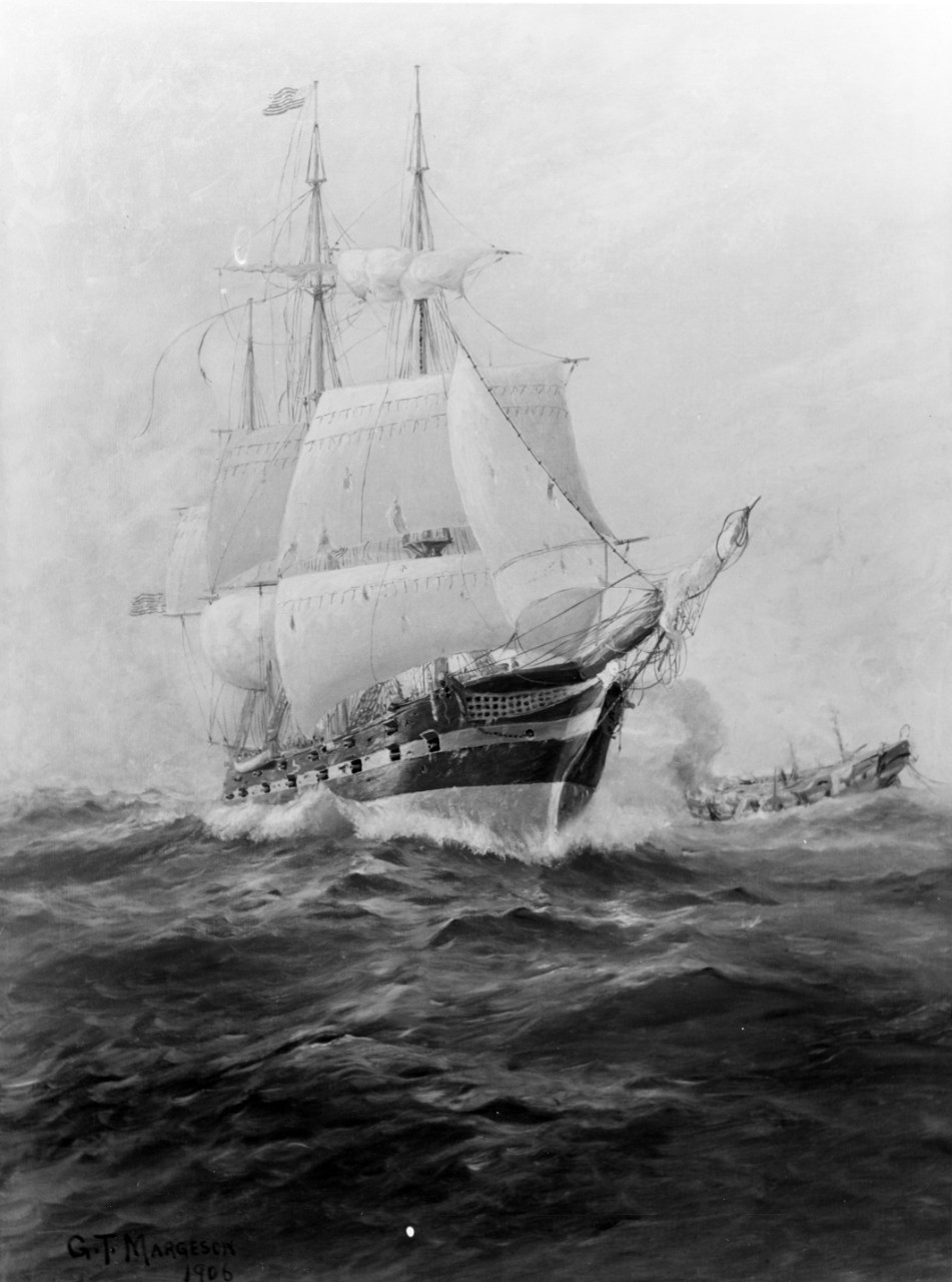 Photo #: USN 1055208  Action between USS Constitution and HMS Guerriere, 19 August 1812