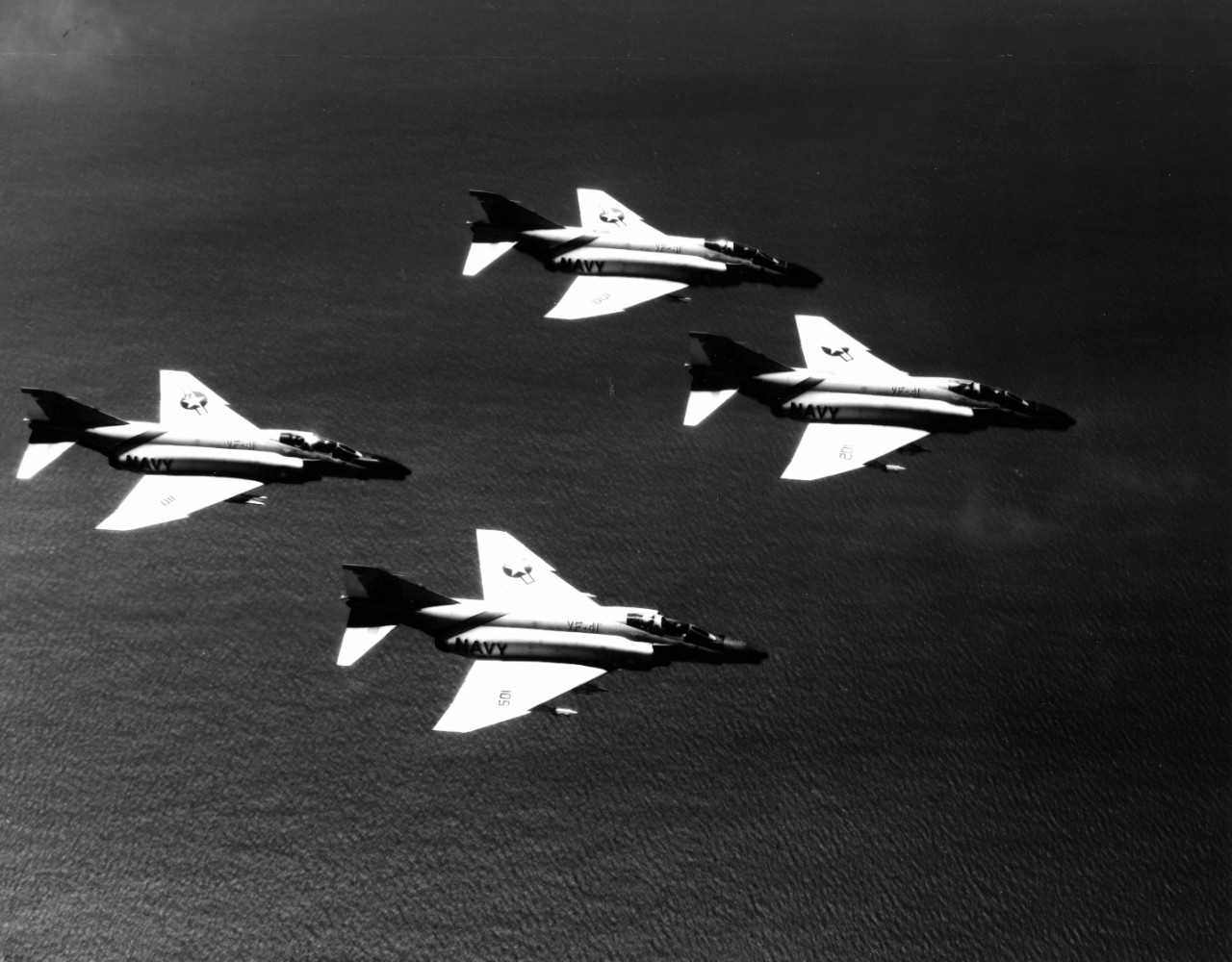 Four F-4H Phantoms of VF-41 in formation.