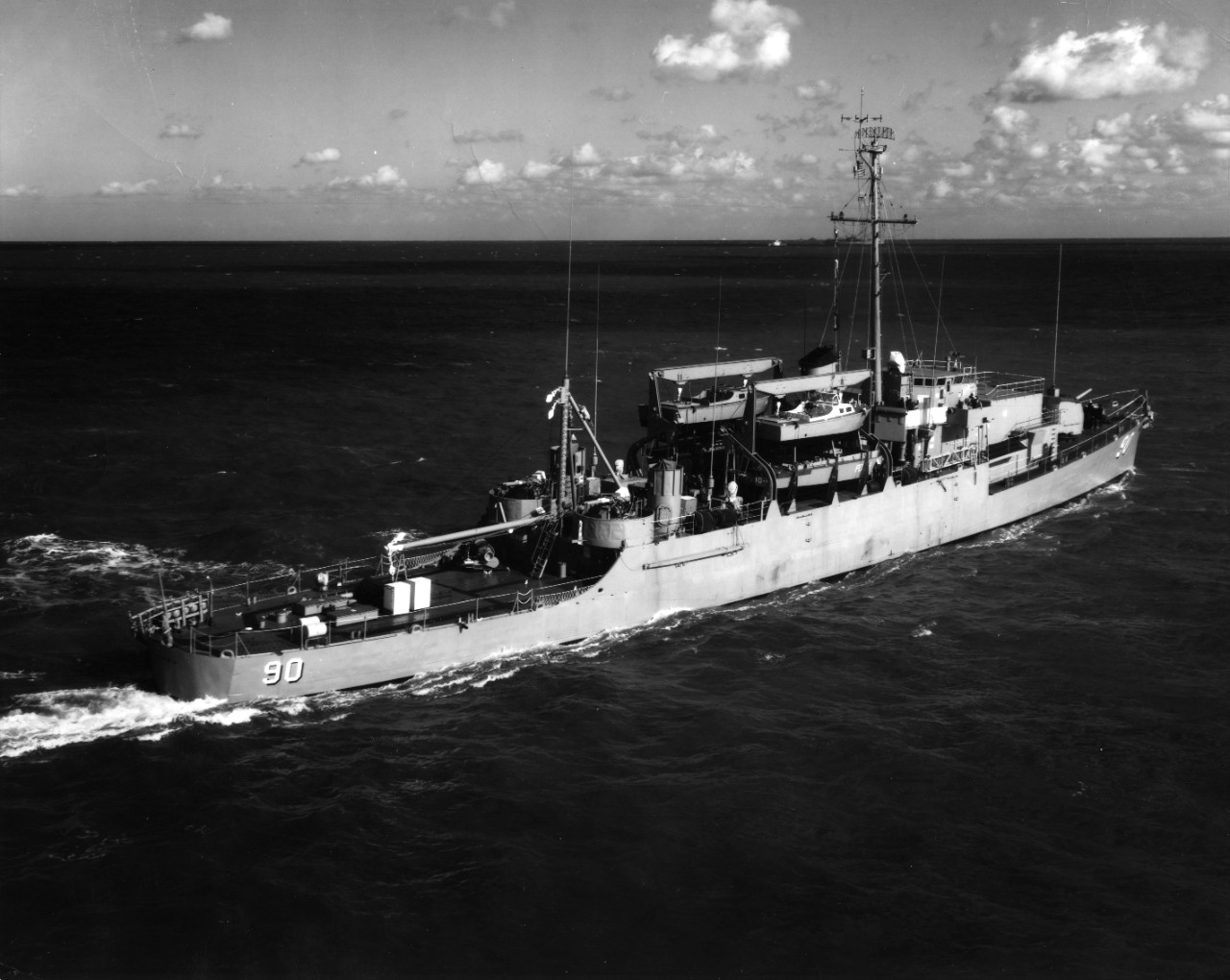USS Kirwin (APD-90) underway at Hampton Roads, Virginia