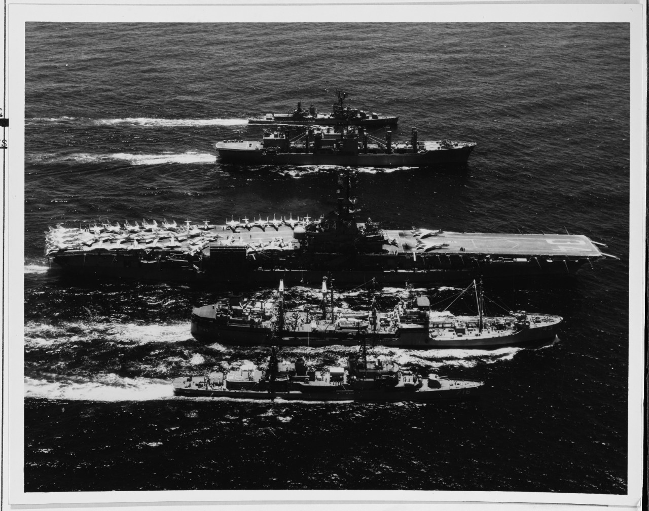 Photo #: USN 1139357  Seventh Fleet ships replenishing in the South China Sea, May 1969