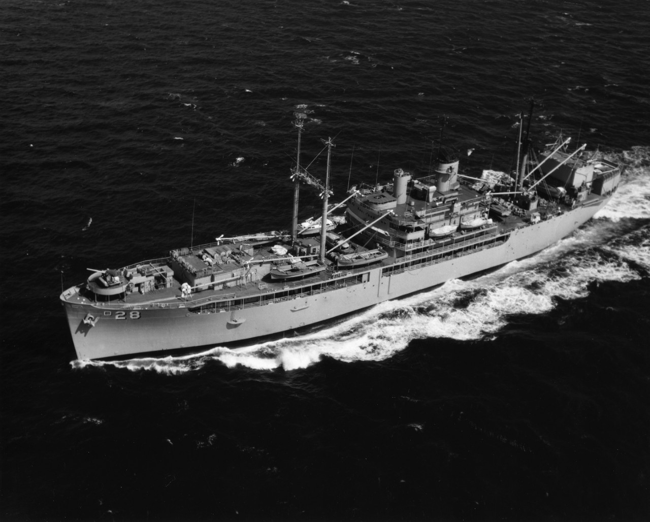 USS Grand Canyon (AD-28) underway in Narragansett Bay