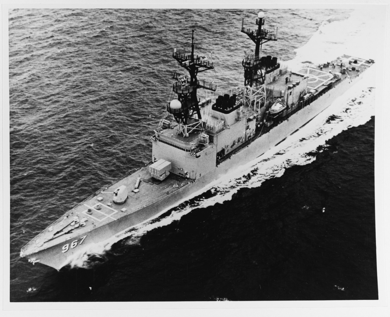 ca.1977 US Naval Destroyer USS ELLIOT DD 967 USN Navy Ship Print