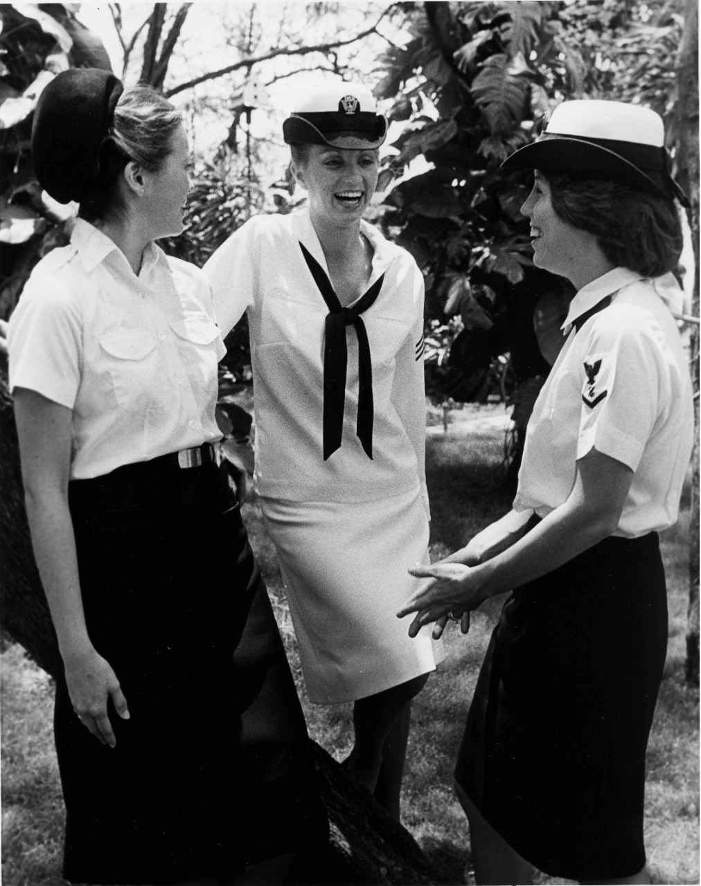 Female sailors model uniforms
