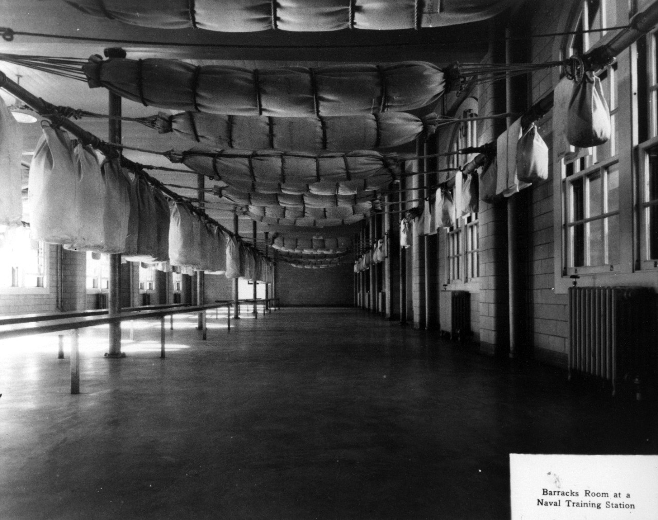 Barracks Room at a Naval Training Station, possibly San Diego.