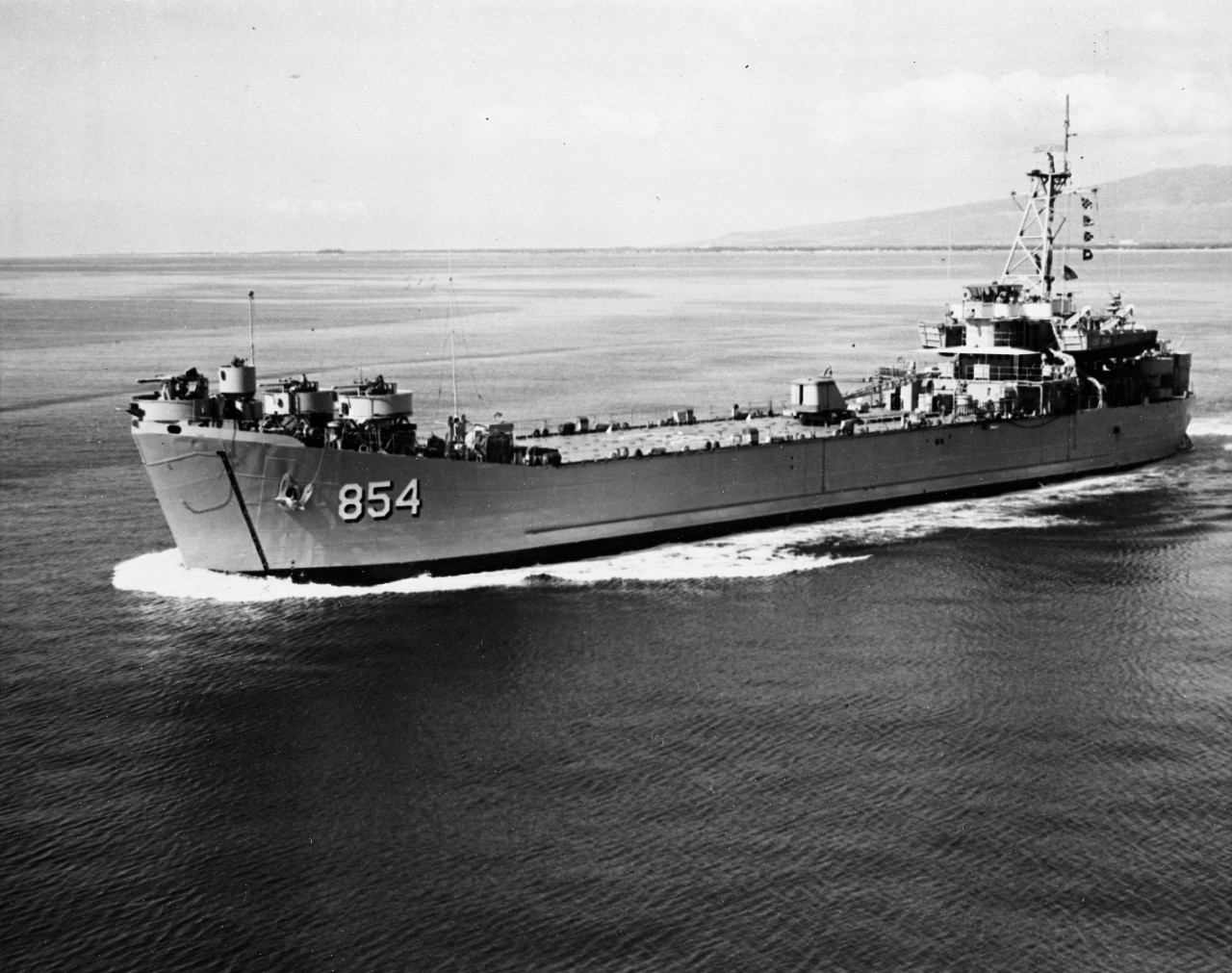 USS Kemper County (LST-854) underway in December 1963