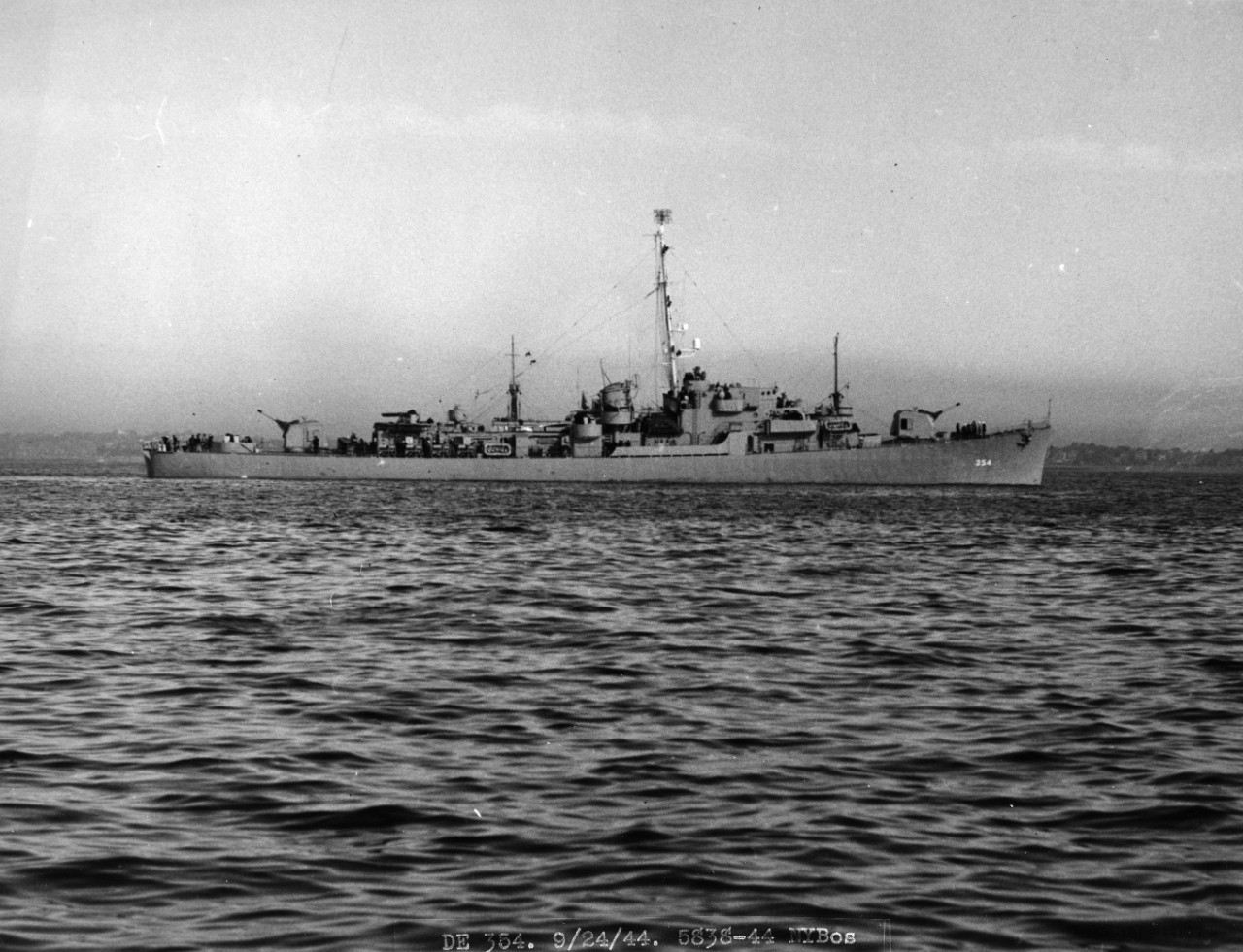 USS Kenneth M. Willett (DE-354), possibly off Boston Navy Yard