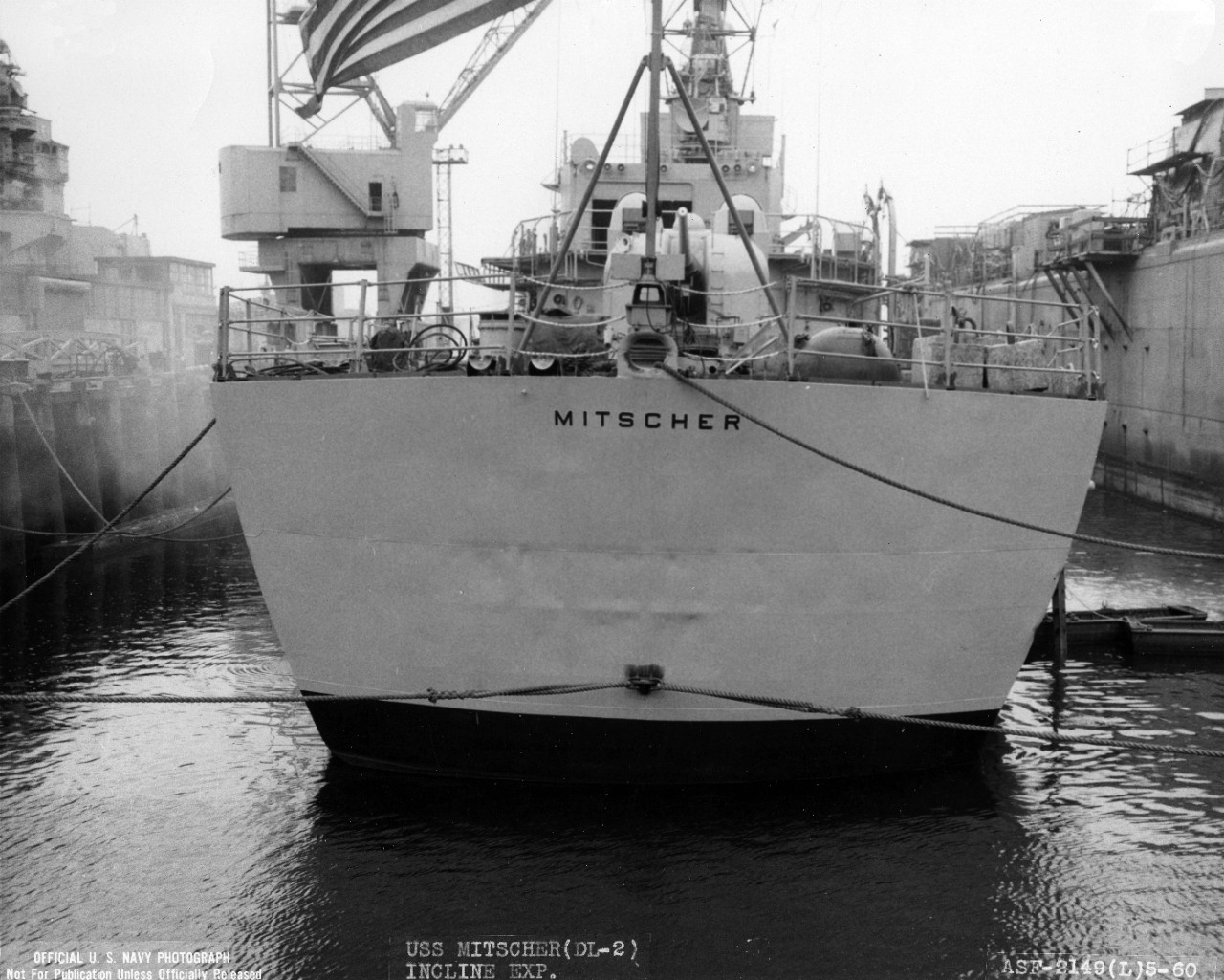 USS  Mitscher (DL-2) incline experiment. 