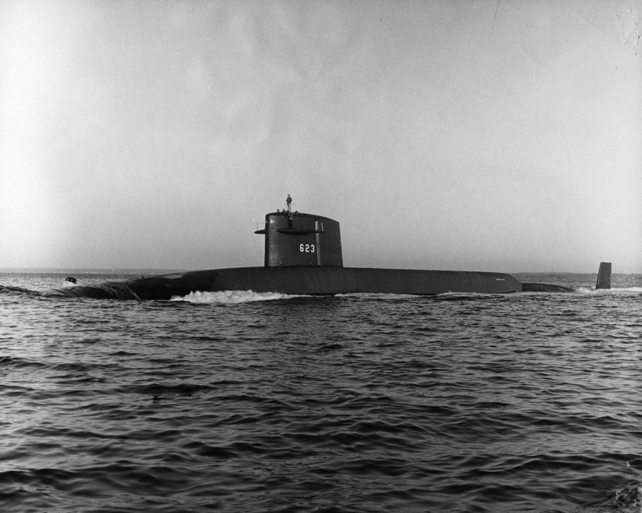 USS Nathan Hale (SSBN-623) underway during sea trials off the east coast