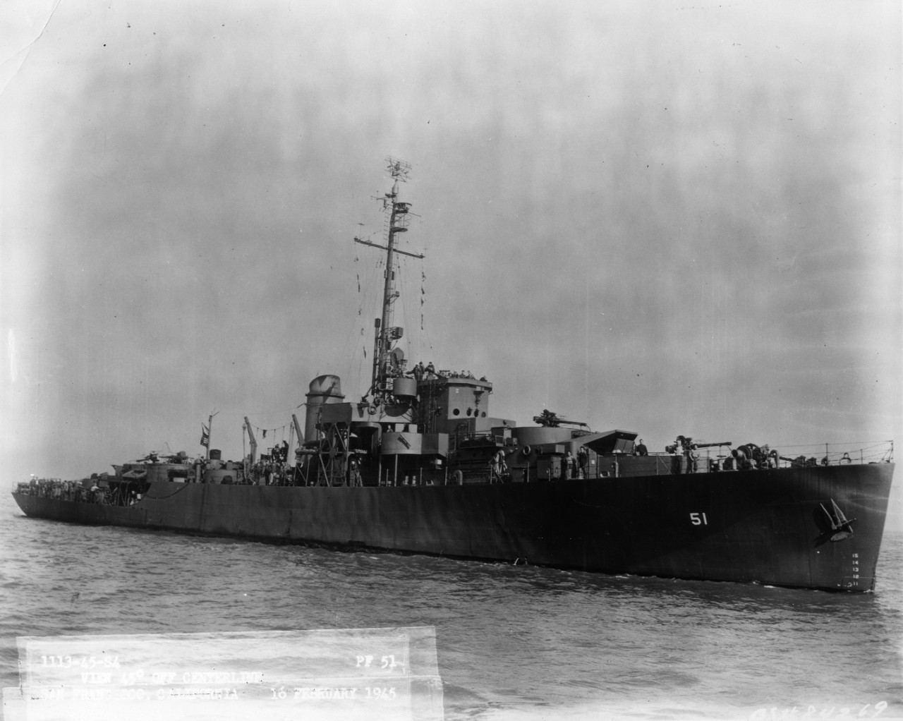 USS Burlington (PF-51) off San Francisco, California