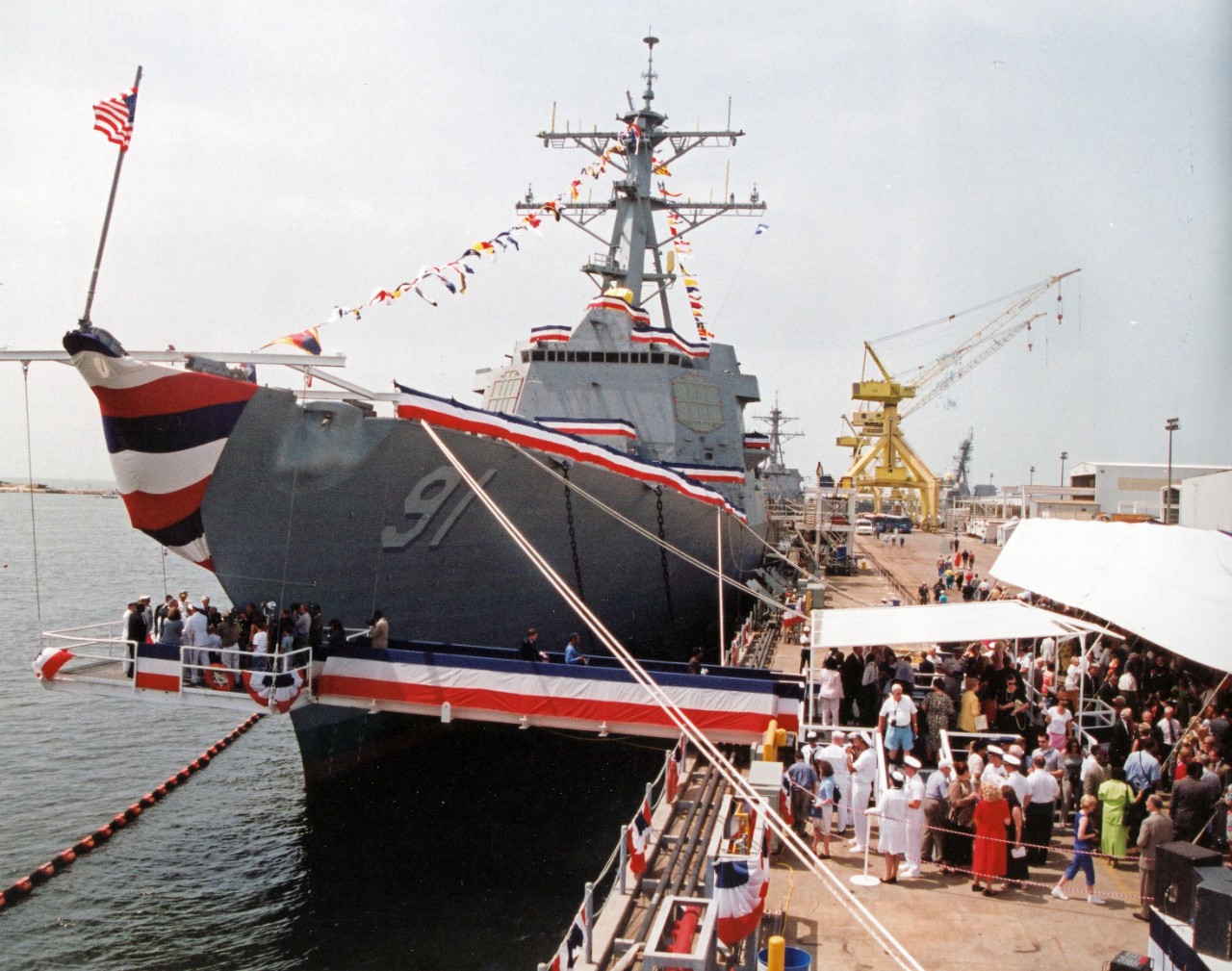 Christening ceremony for future USS Pinckney (DDG-91), at Northrup Grumman Ship Systems Ingalls Operations, Pascagoula, Mississippi