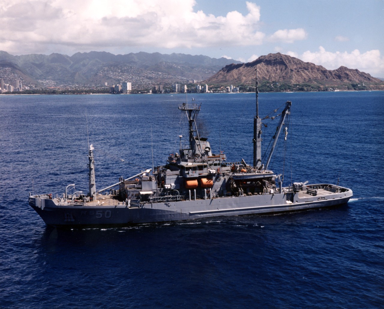 USS Safeguard (ARS-50) off Honolulu, Hawaii