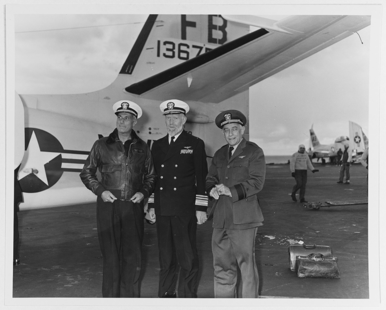 Admiral Jerauld Wright, USN; Vice Admiral Robert B. Pirie, USN; Rear Admiral Murr E. Arnold, USN