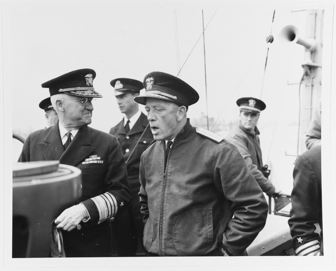 Admiral Harold R. Stark, USN, and Rear Admiral Alan G. Kirk, USN.