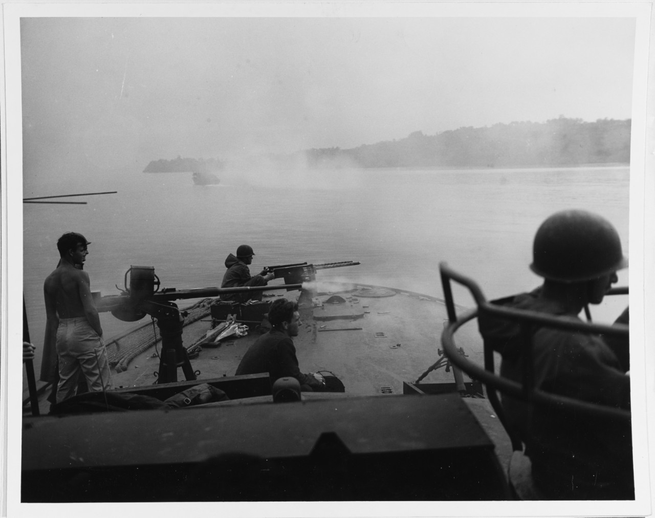 PT's firing at Biak, 17 August 1944.