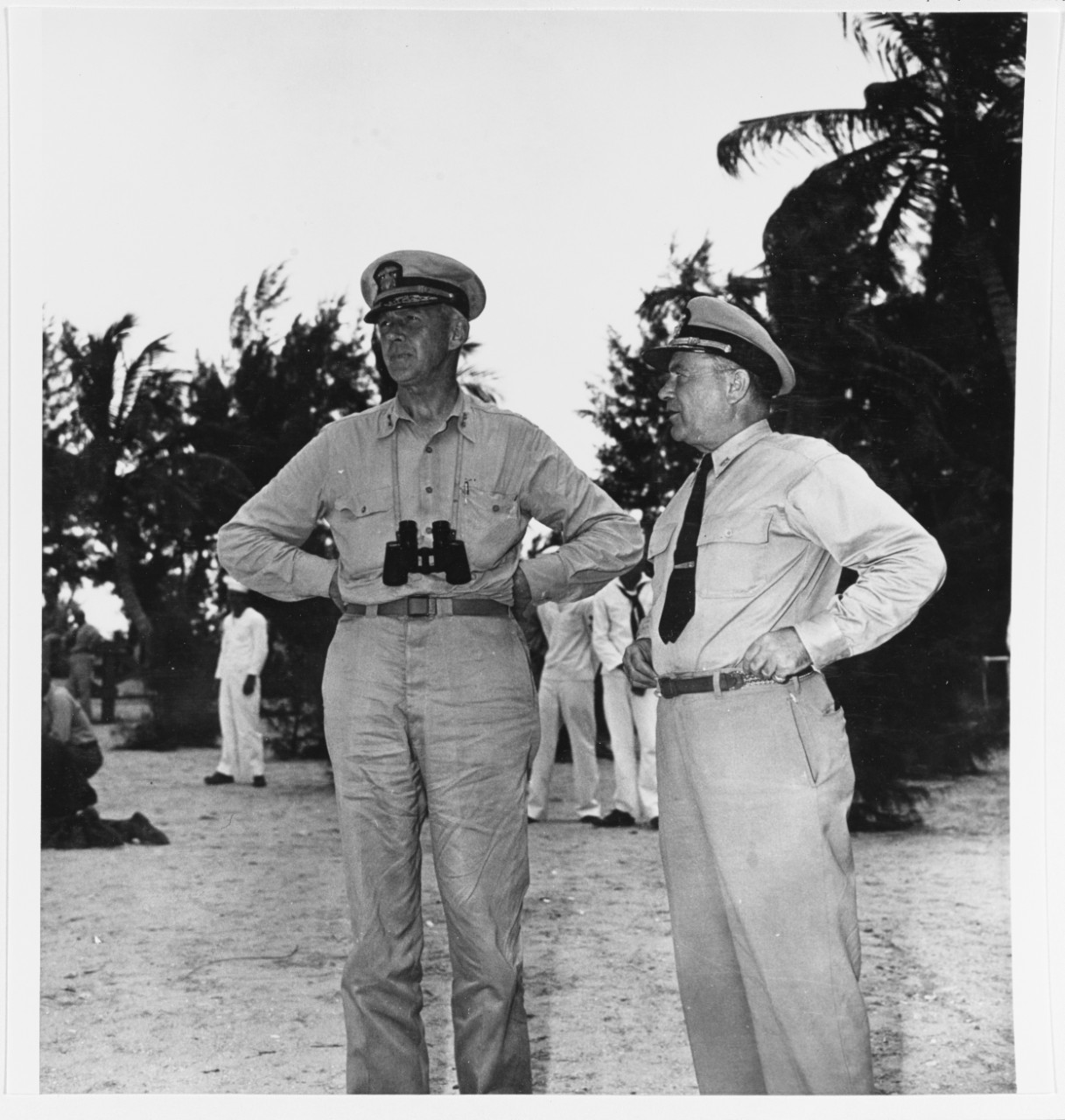 Rear Admiral Francis W. Rockwell (left), with Captain Clarence Gulbranson