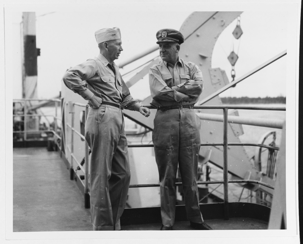 Rear Admiral Albert G. Noble, USN and Vice Admiral Daniel E. Barbey, USN,