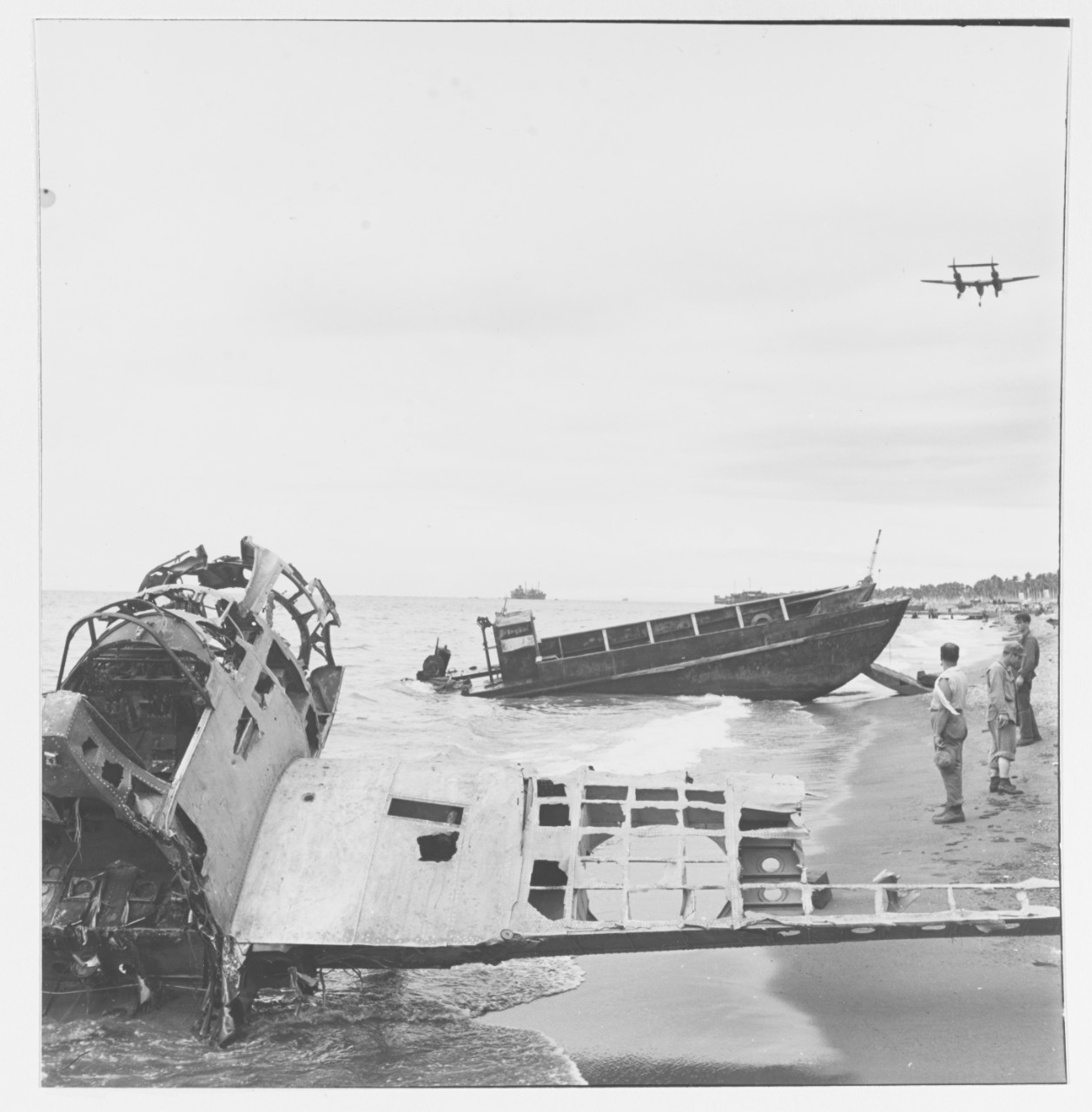 Beach wreckage, Guadalcanal