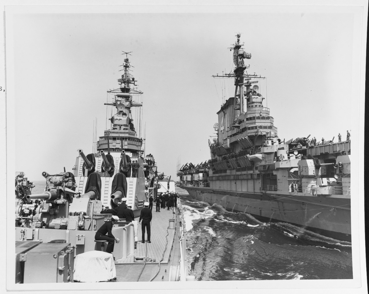 USS NEWPORT NEWS (CA-148) and USS MIDWAY (CBV-41)