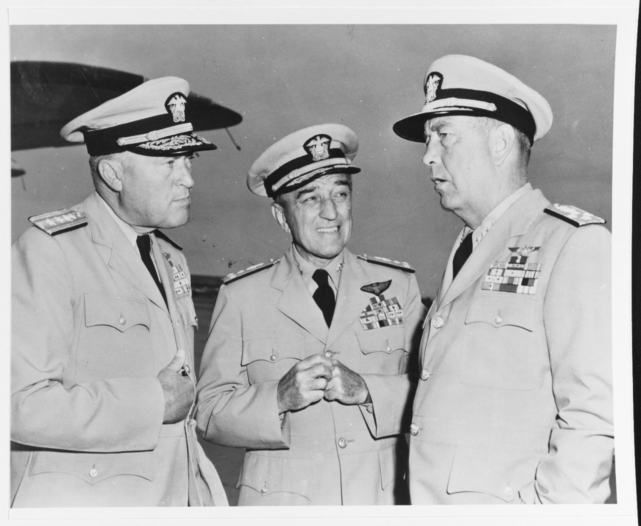 Admiral Arthur W. Radford, Commander in Chief, Pacific. (right)