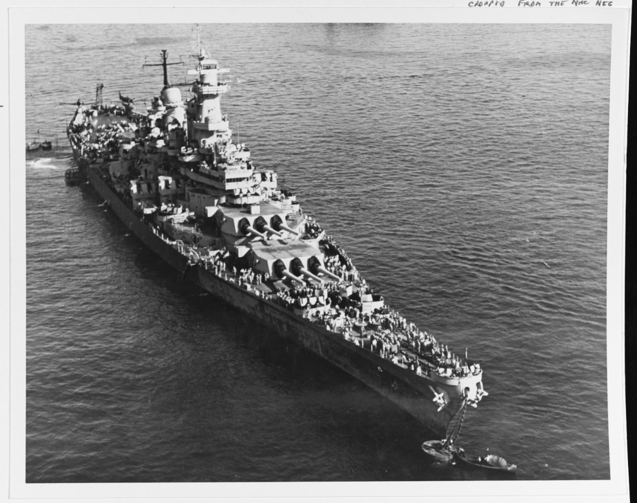 USS NEW JERSEY (BB-62) in harbor at Guam