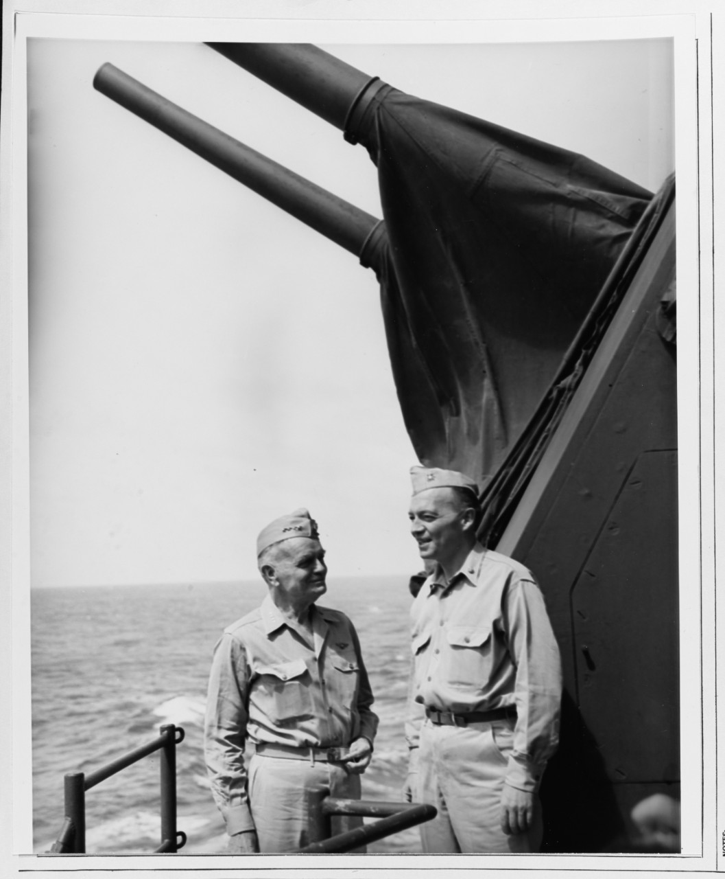 Admiral William F. Halsey, Commander Third Fleet (left), and Commander Harold E. Stassen