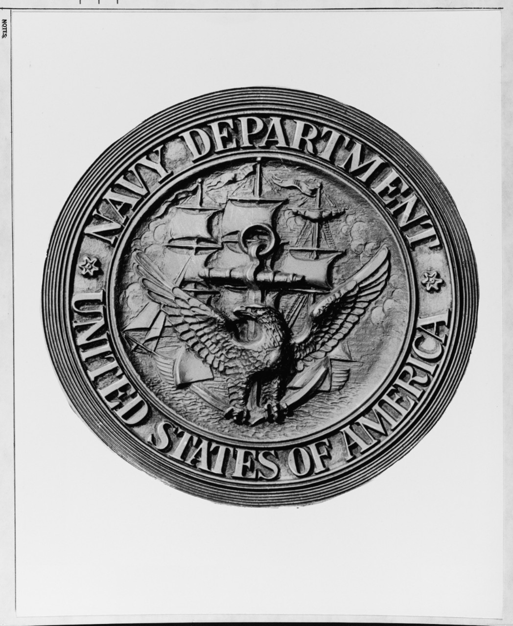 Plaque of seal:  Navy Department