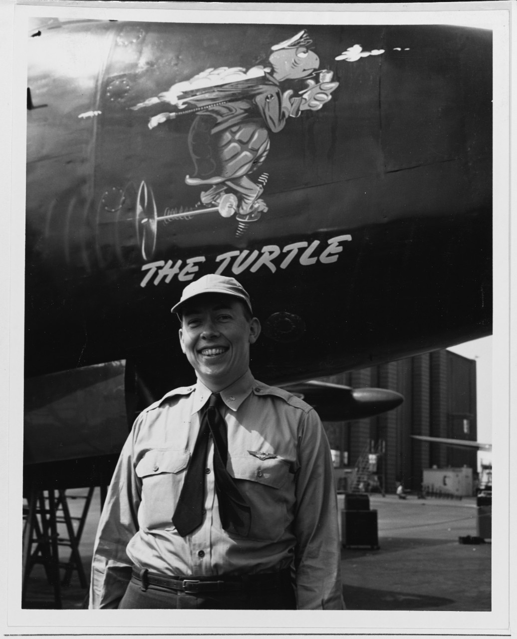 Commander Thomas D. Davis by "The Truculent Turtle," a Lockheed P2V-1 Neptune patrol plane