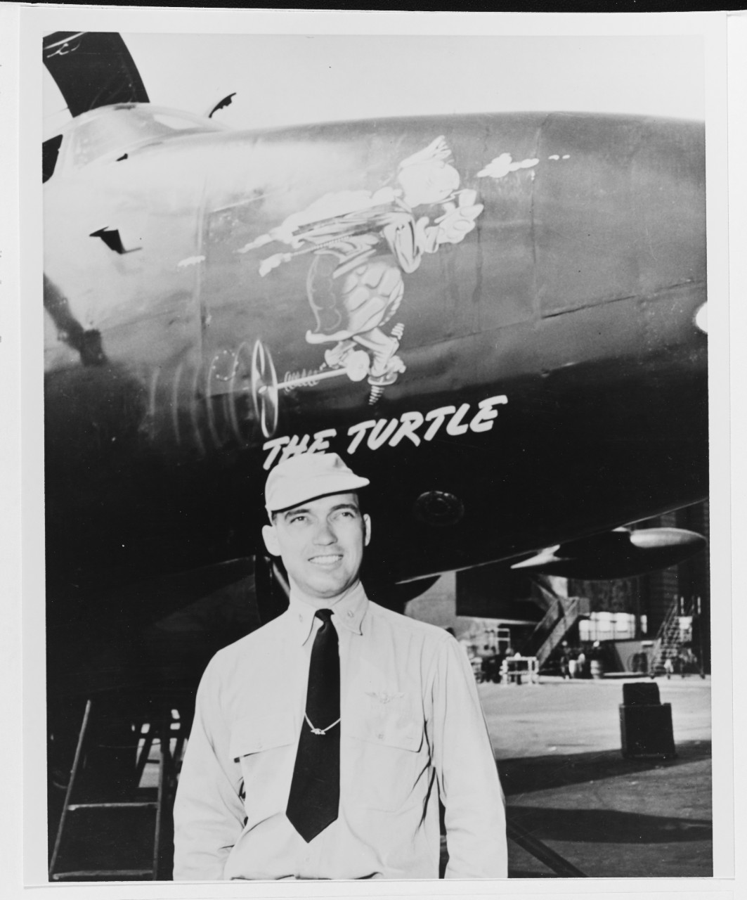 Commander Eugene P. Rankin, co-pilot of the P2V-1 patrol bomber "The Truculent Turtle"