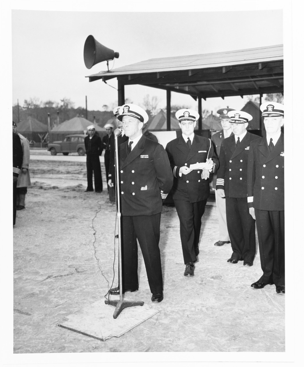 Rear Admiral Alan G. King, USN, departing Commander of the amphibious force, Atlantic Fleet