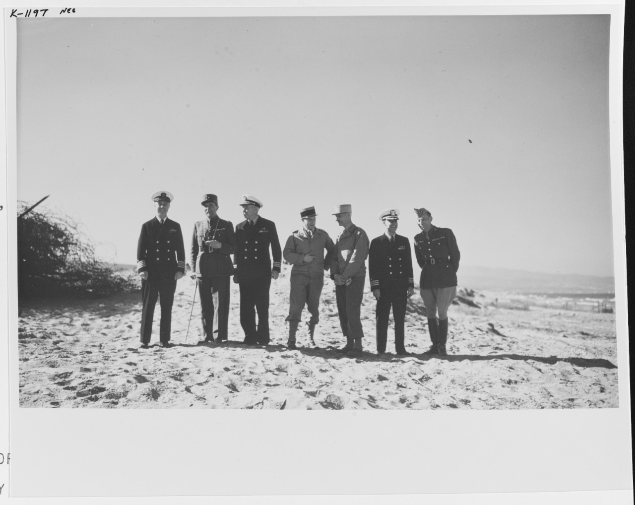 French Army officers and U.S. Navy officers