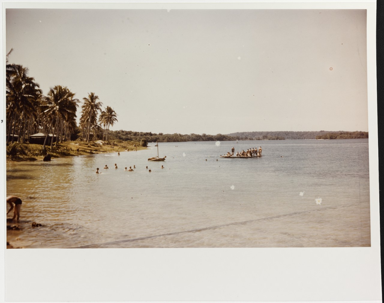 Pilots of MAG-11 swimming at Turtle Bay Replacement Center, circa early 1944