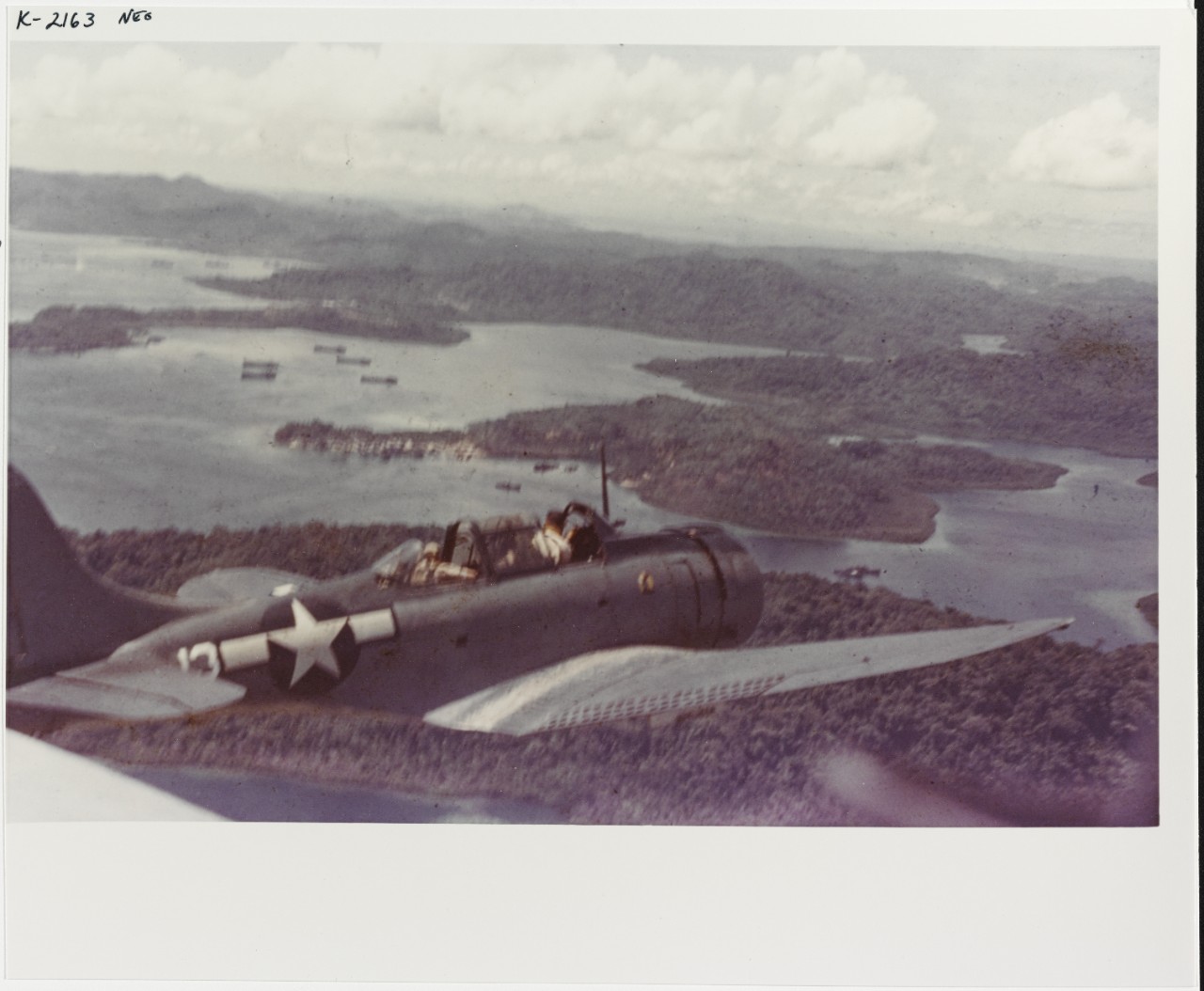 Douglas SBD Aircraft over Segi Point, circa 1943-1944